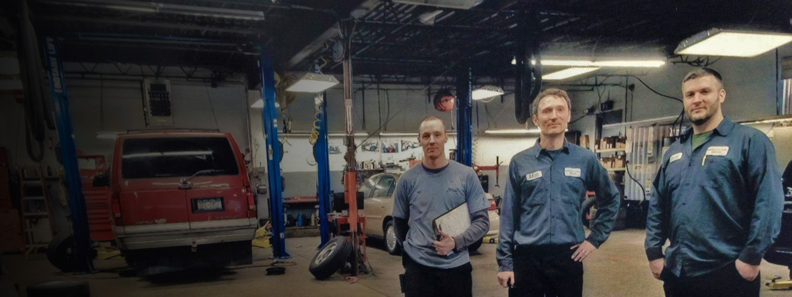 The Masello's Auto Service team inside their Syracuse repair shop